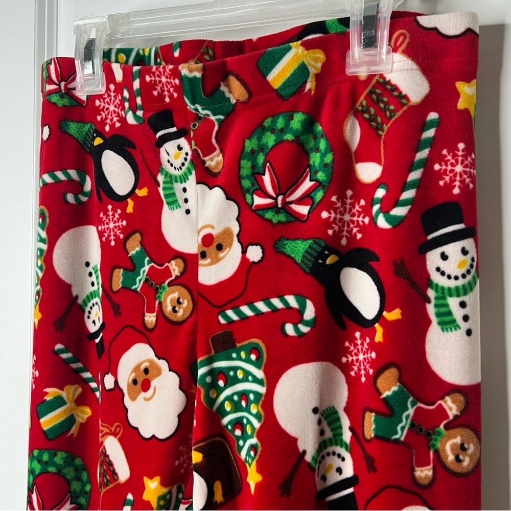 Velour Red Holiday Leggings